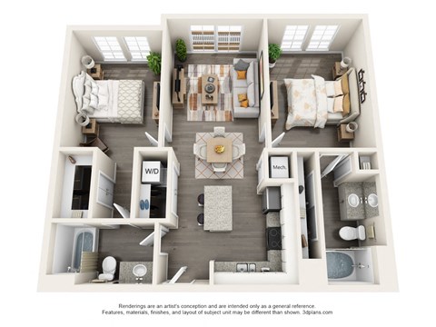 B1- MINNELLI Floor Plan at The Factory at Garco Park, North Charleston, South Carolina